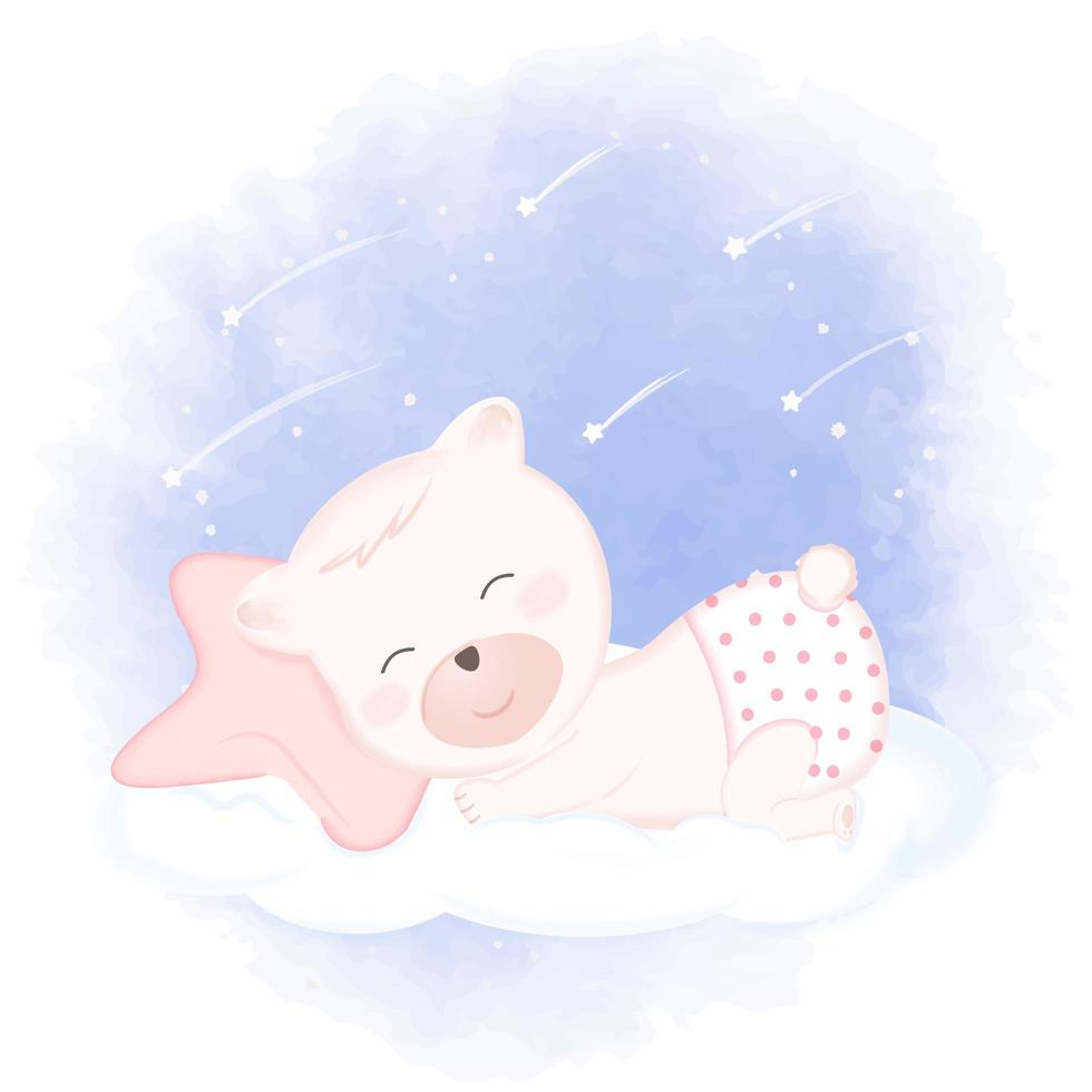 Oso Bebe Durmiendo En Una Nube Vector En Vecteezy Oso Bebe Durmiendo En Una Nube Vector En Vecteezy