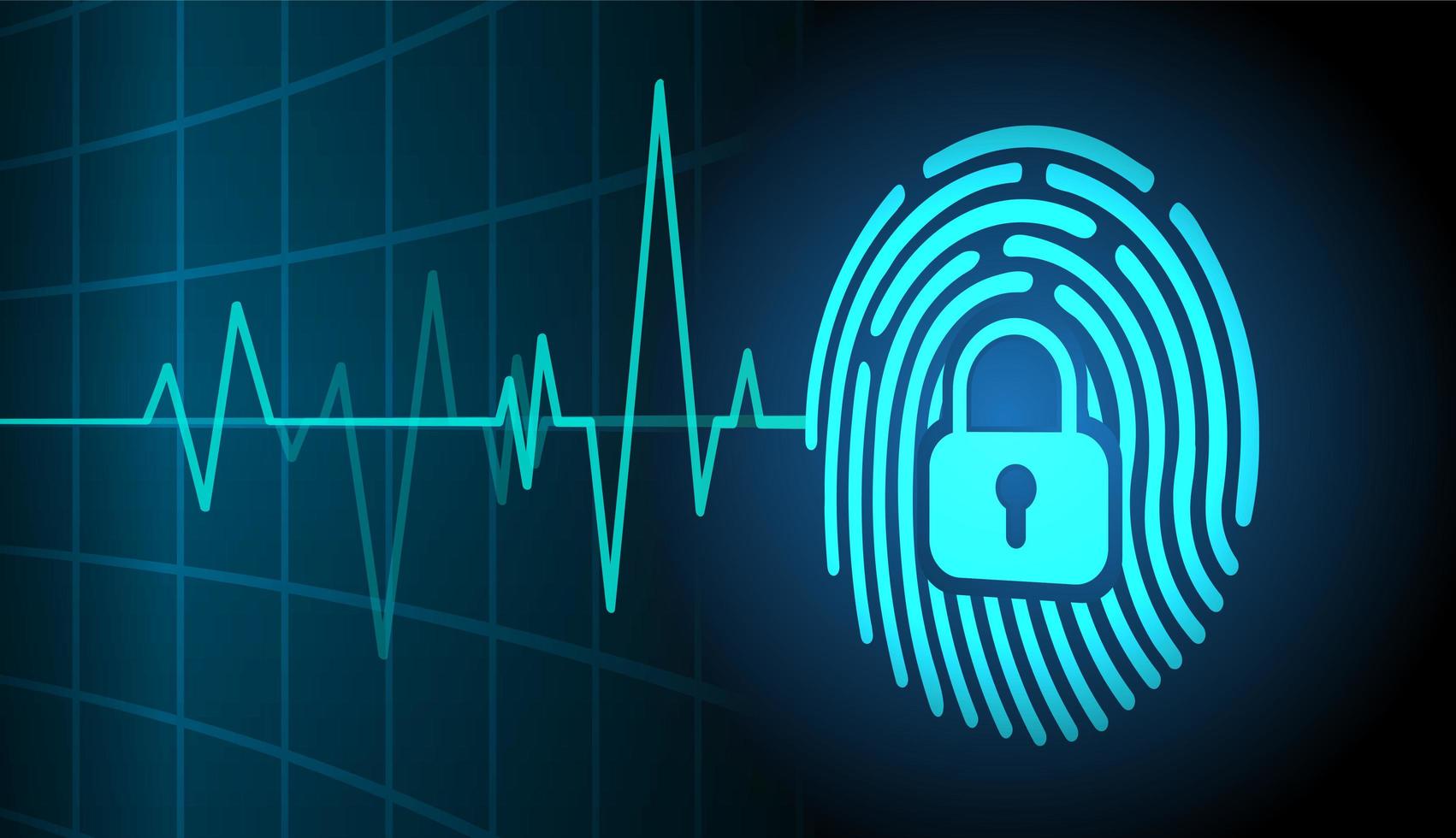 Fingerprint Network Cyber Security Background vector