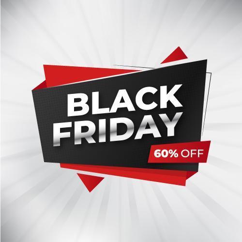 Black friday geometric shape sale banner  vector