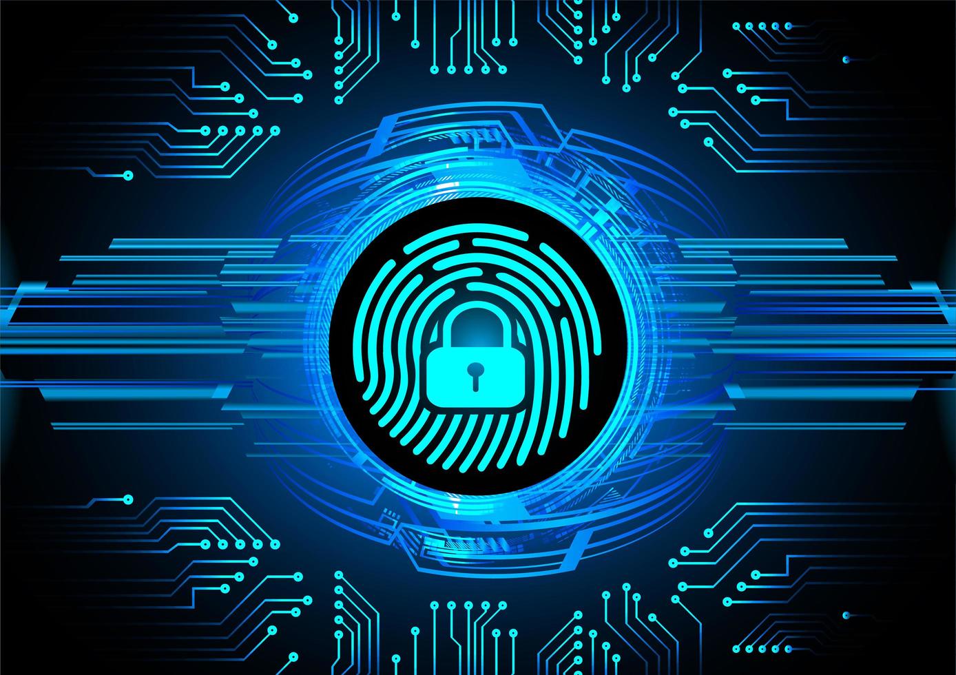 Fingerprint Network Cyber Security Background vector