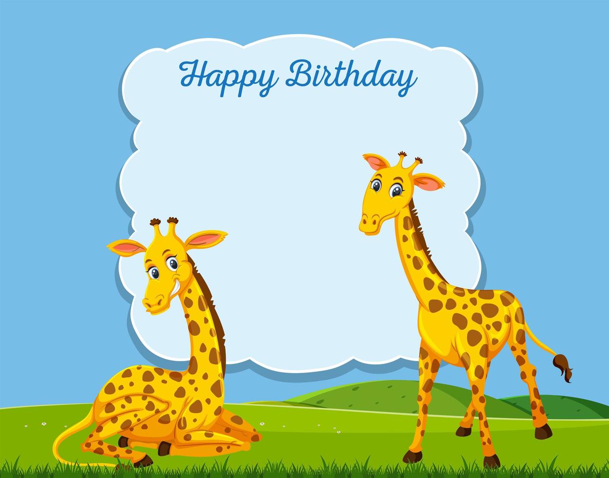 Giraffe on happy birthday card template 1363225 Vector Art at Vecteezy giraffe-on-happy-birthday-card-template-1363225-vector-art-at-vecteezy