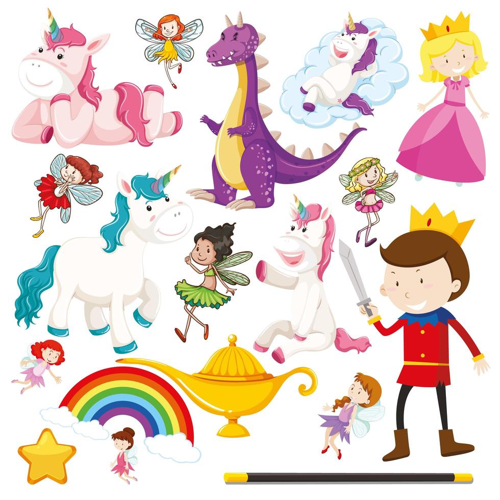 Set of fairytale characters  vector