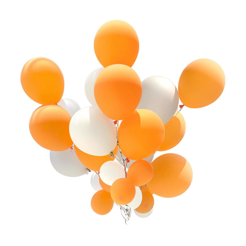 Orange and white color balloons photo