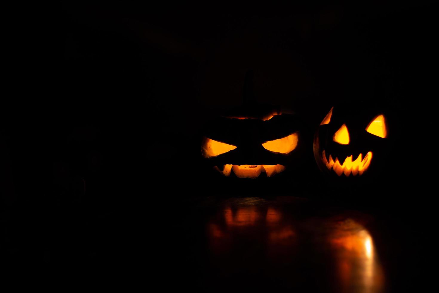 linternas de jack de cabeza de calabaza foto