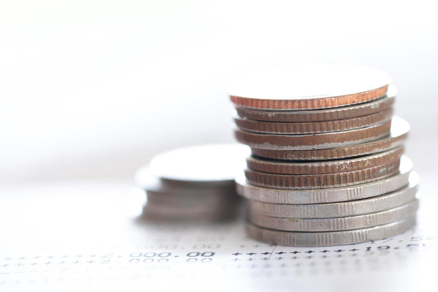 Selective focus of Thai coins photo