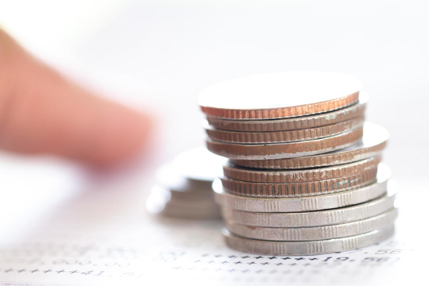 Selective focus of Thai coins  photo