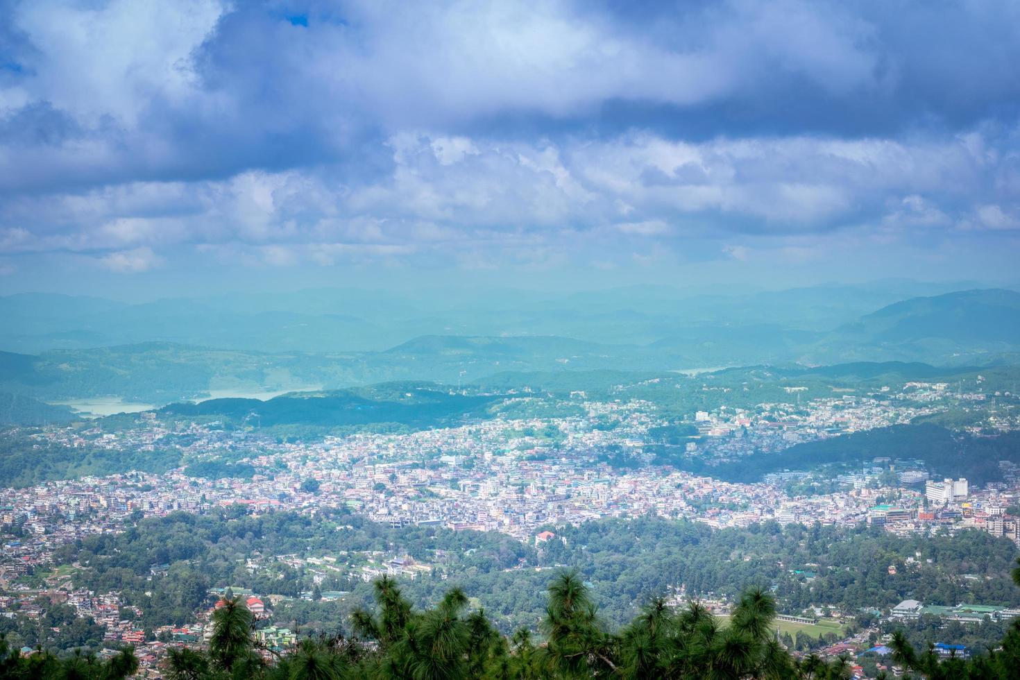 Aerial view of a city photo