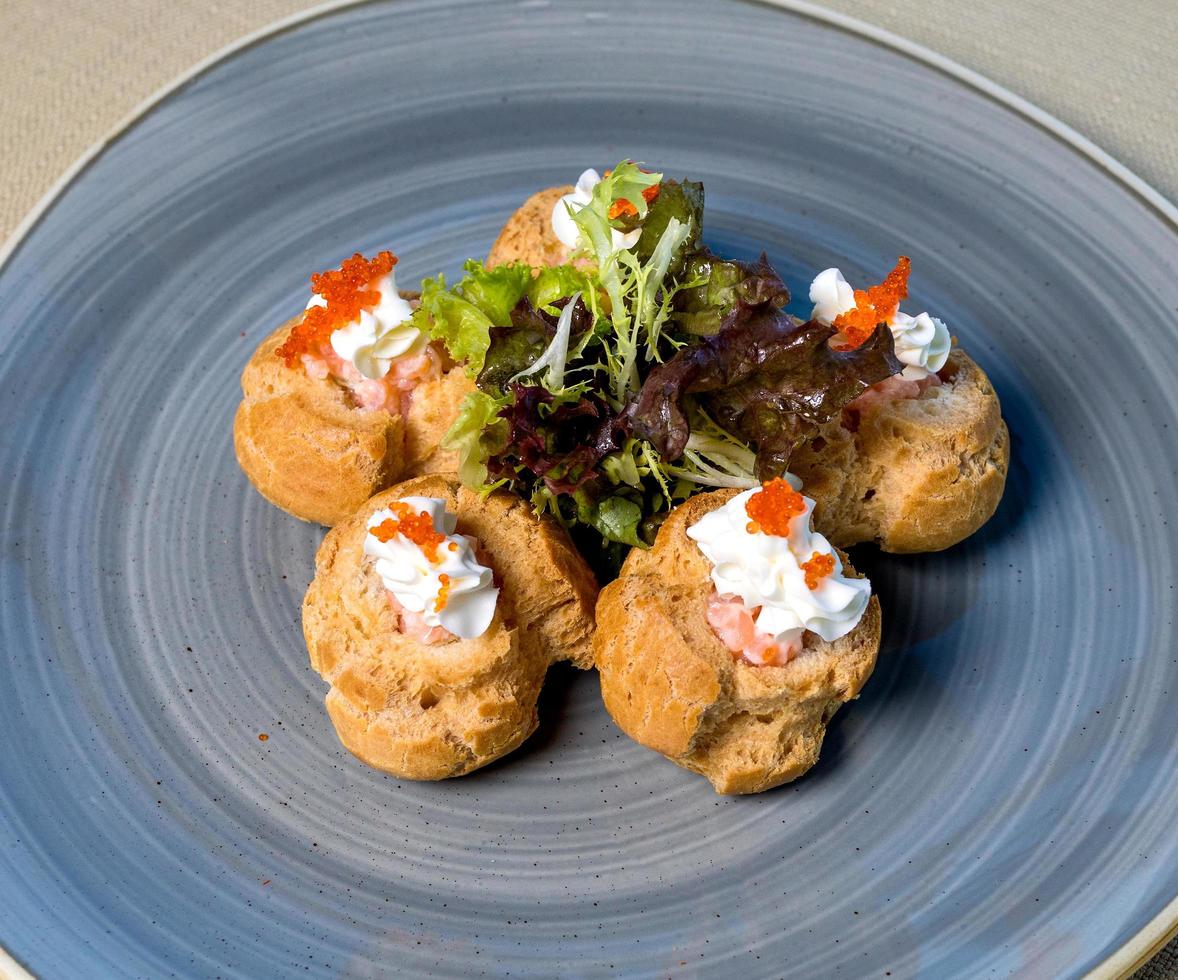 Caviar on a puff pastry photo