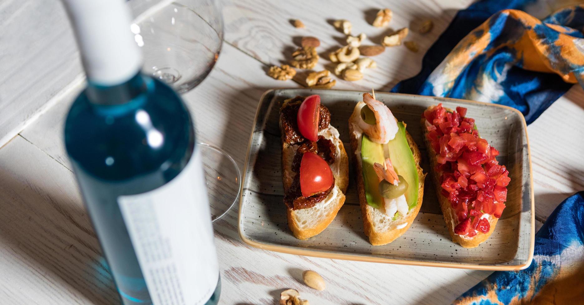 Tasty garnished snacks photo