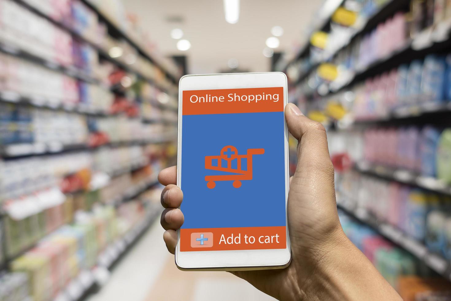 Online shopping on smart phone photo