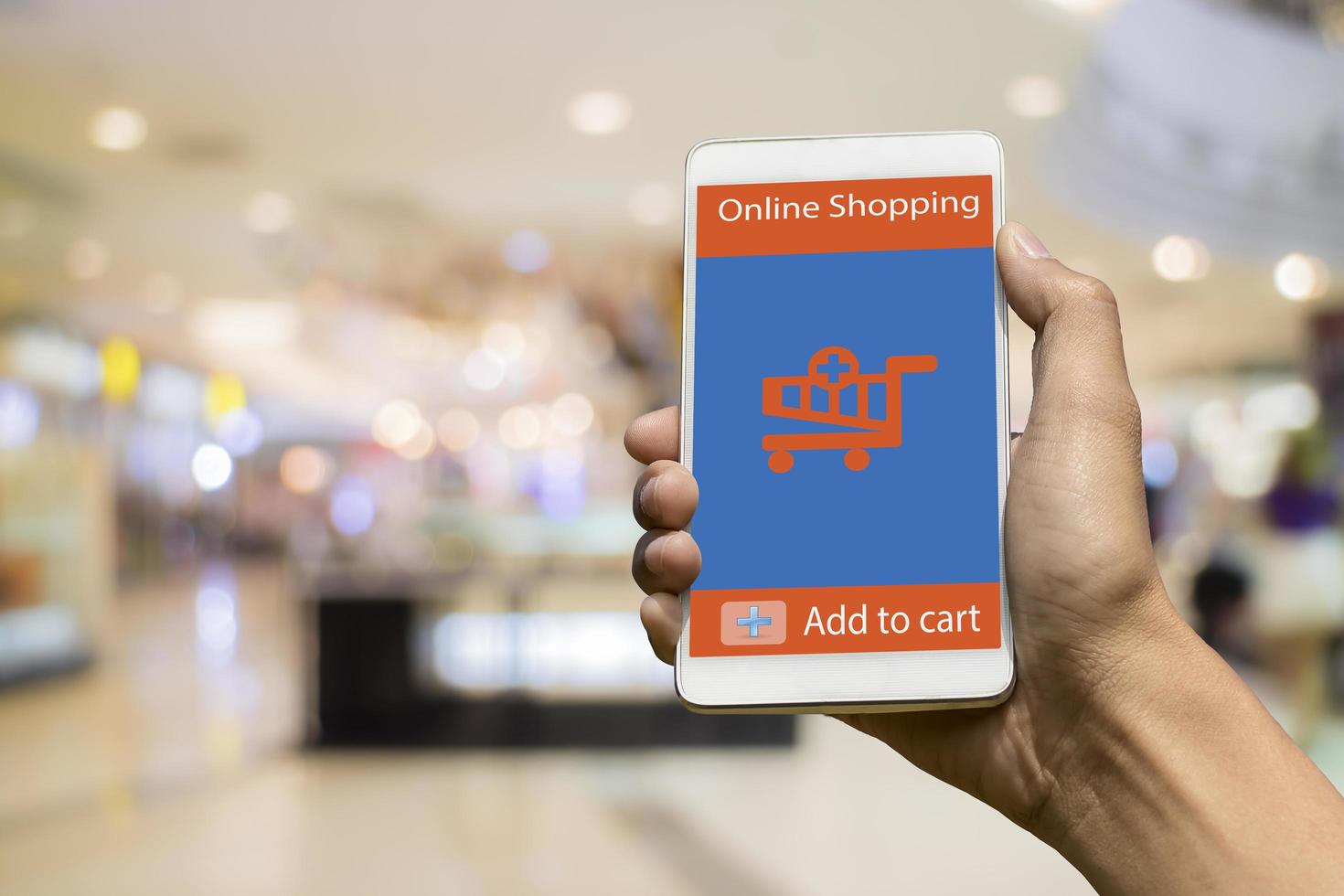 Using smart phone for online shopping photo