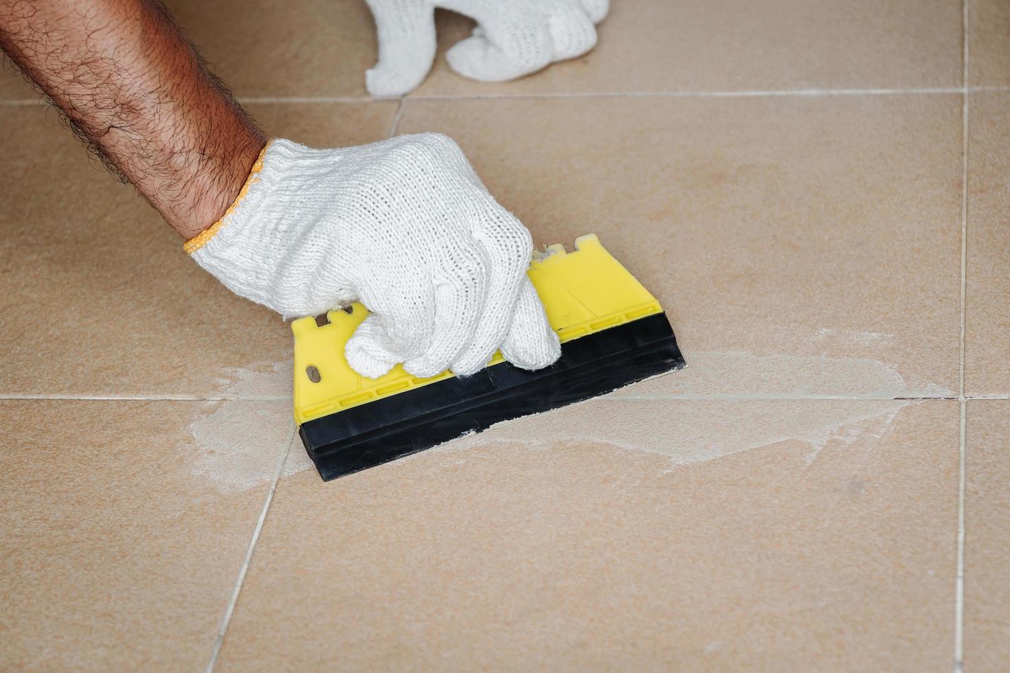 Tile grout in the bathroom photo