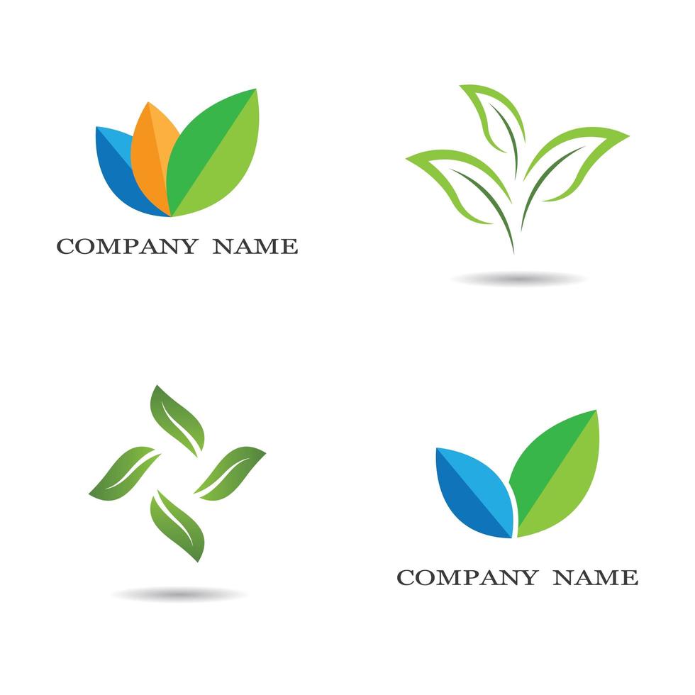 Leaf logo set vector