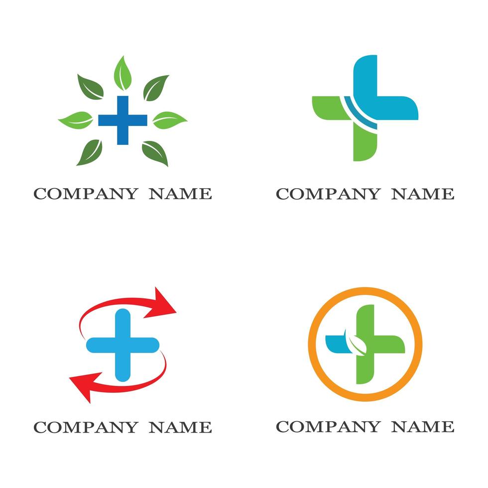 Medical care logo set vector