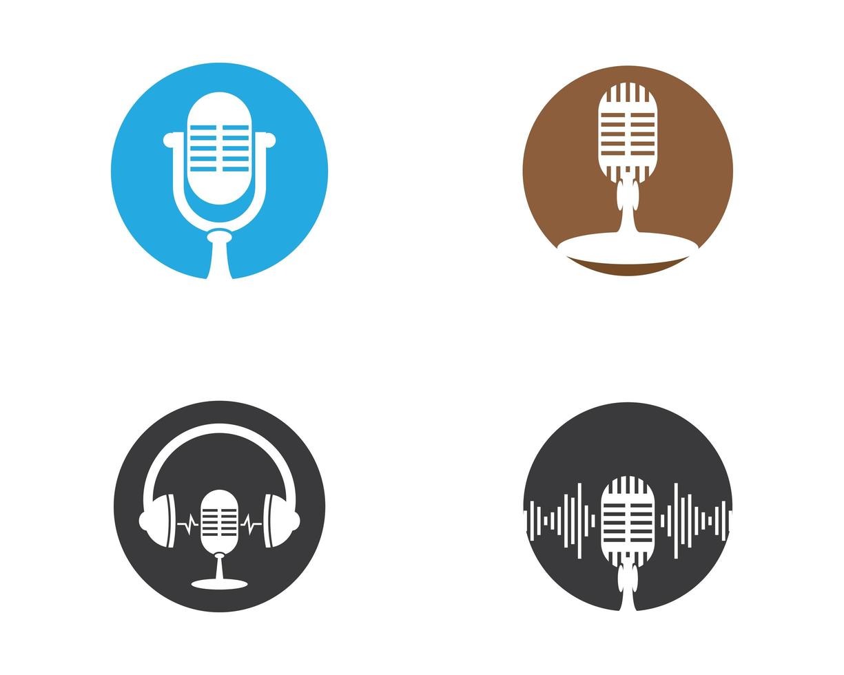 Microphone symbol set vector