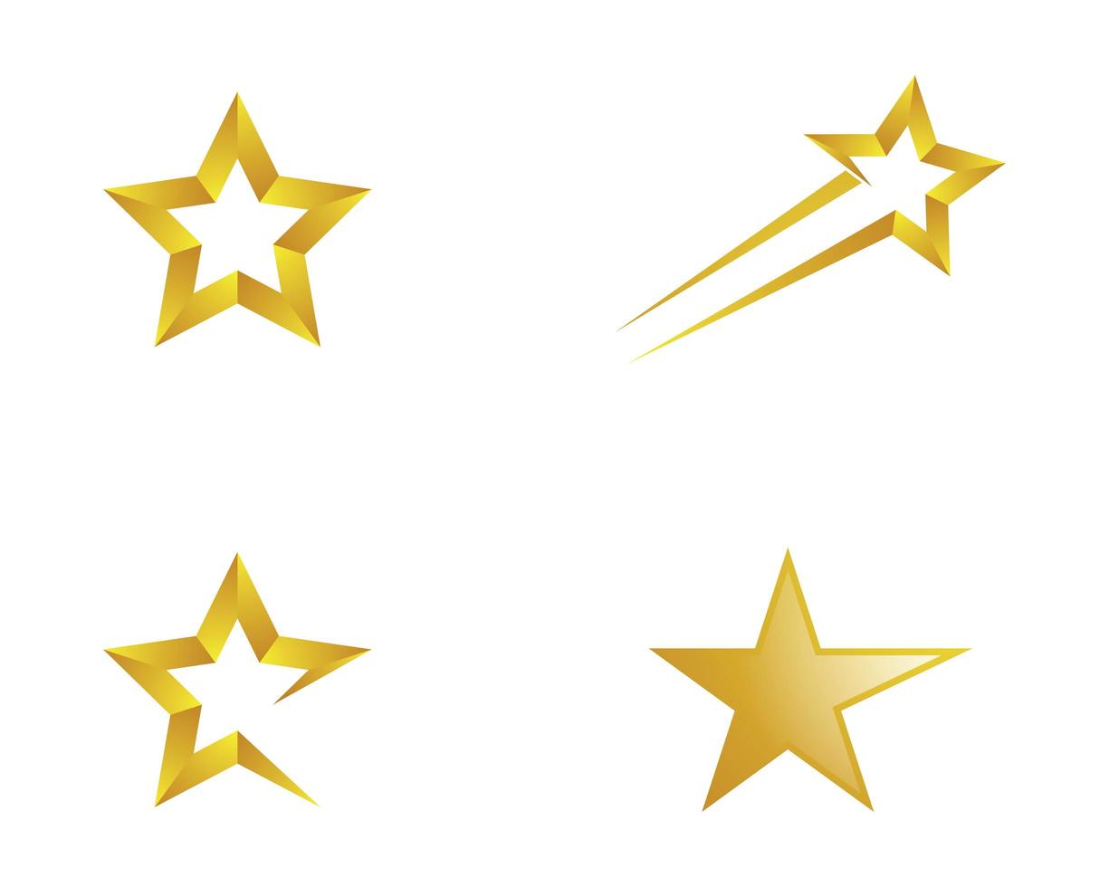 Gold star icons vector