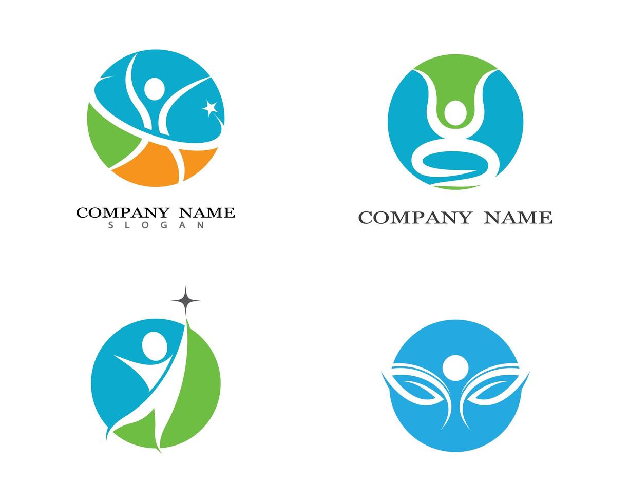 Circular human health symbols vector