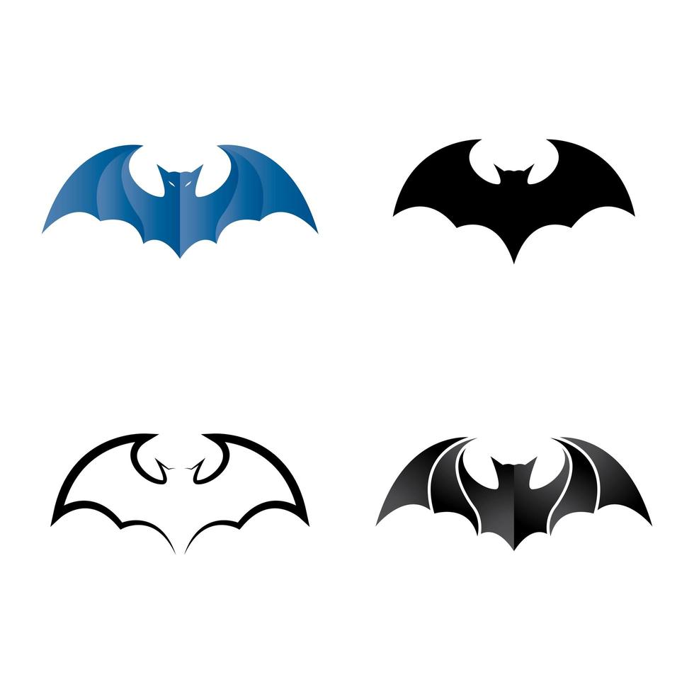 Bat logo design set vector