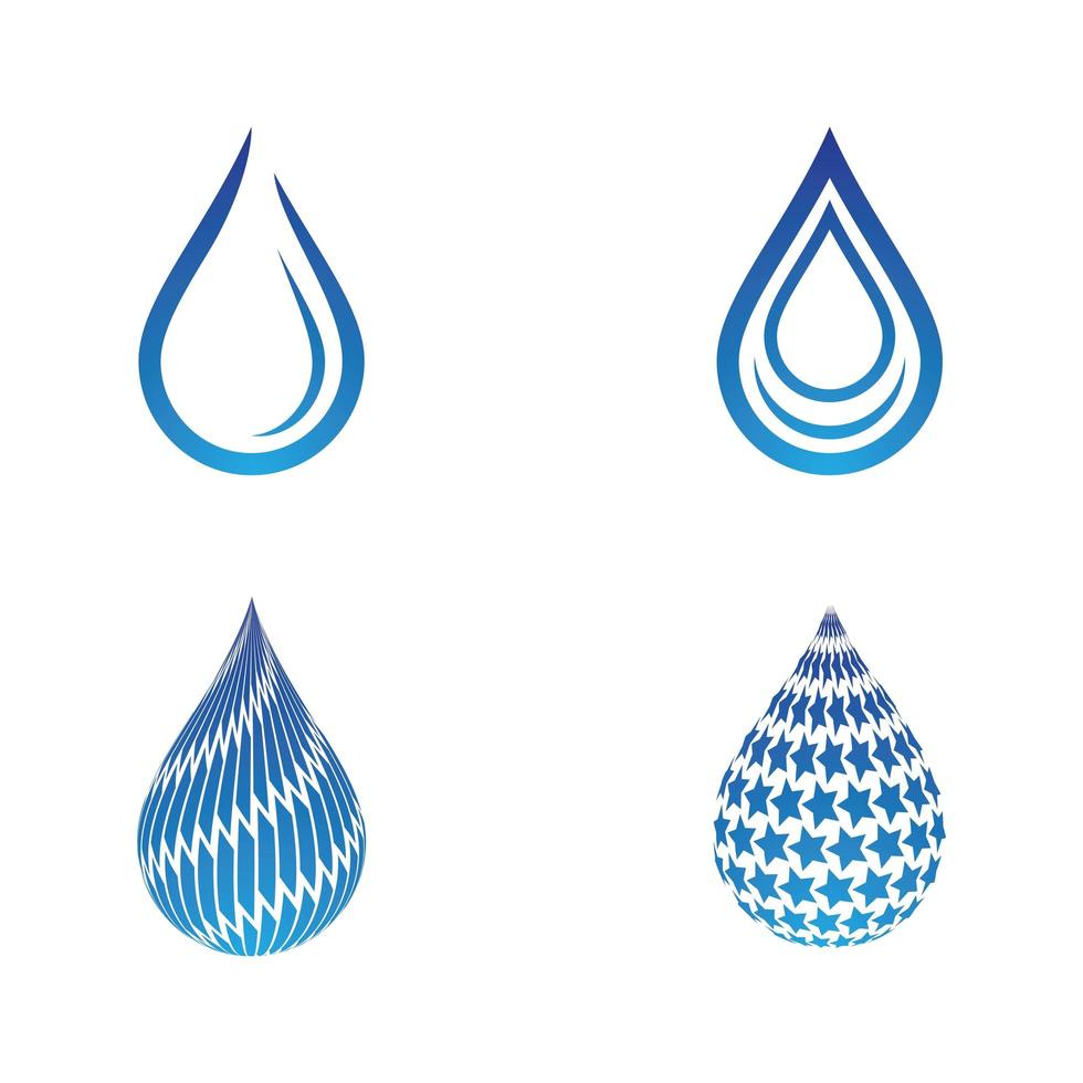 conjunto de logotipo de gota de agua vector