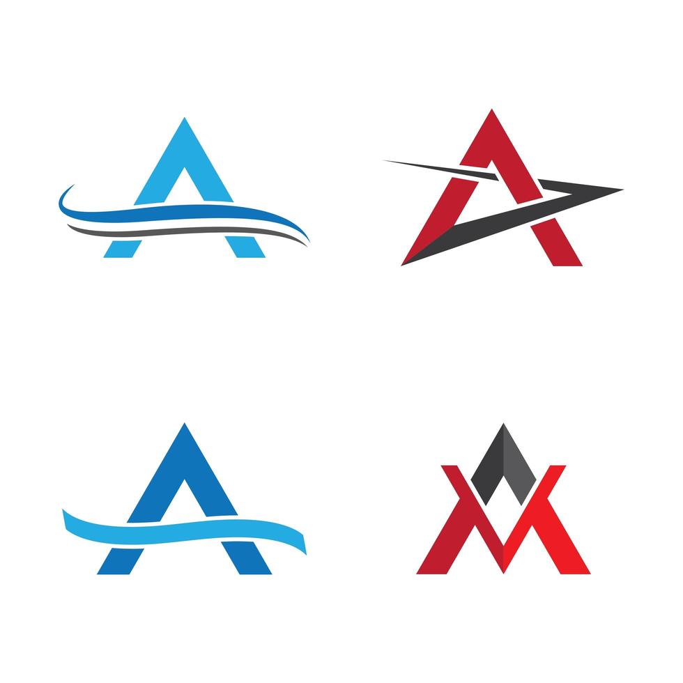 Letter a logo set vector