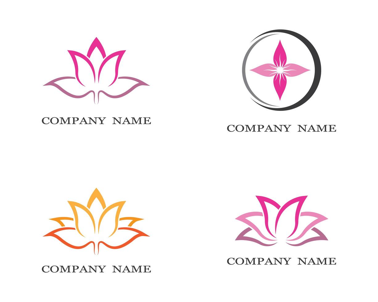 Lotus symbol icon set vector