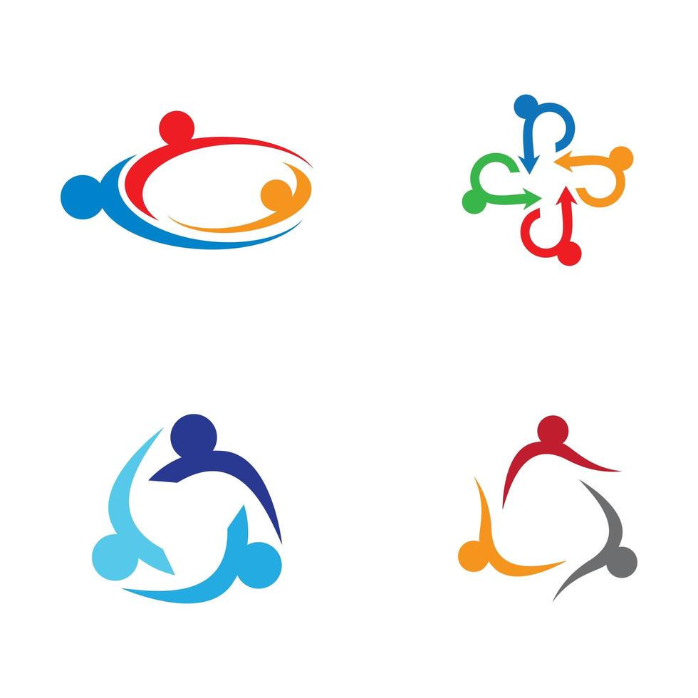 conjunto de logotipo de cuidado comunitario vector