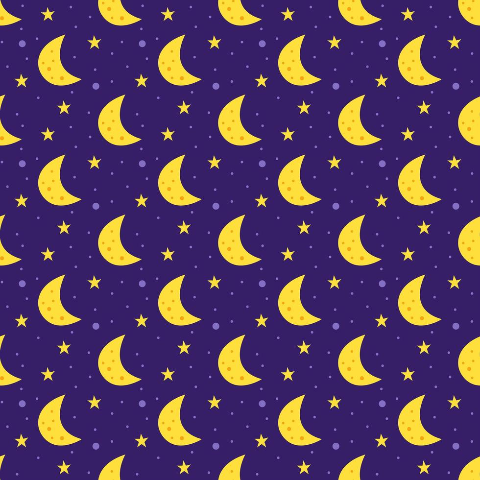 Crescent moon seamless pattern background vector
