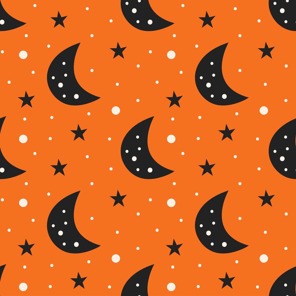 Black moon seamless pattern background vector