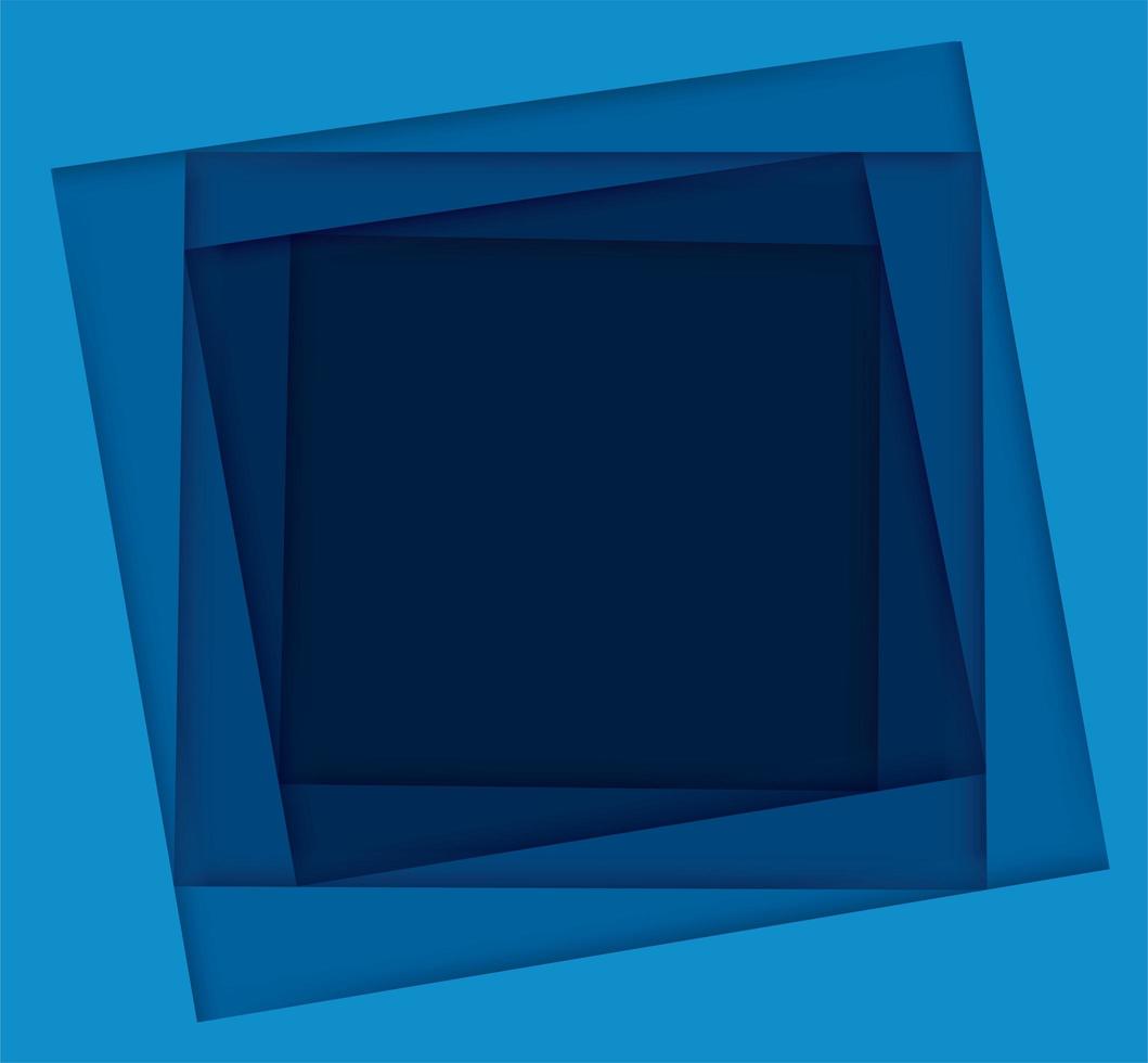 Shades of blue square layered frame vector