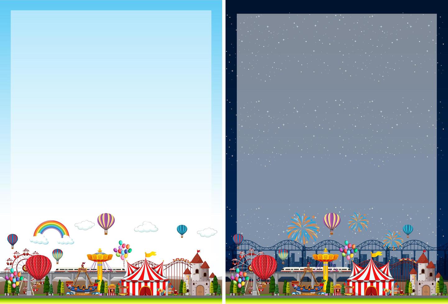 Border template with circus theme background vector