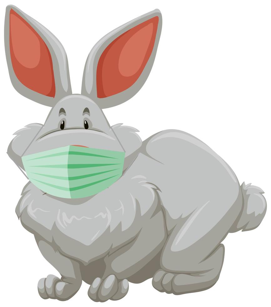 personaje de dibujos animados de conejo con una máscara vector