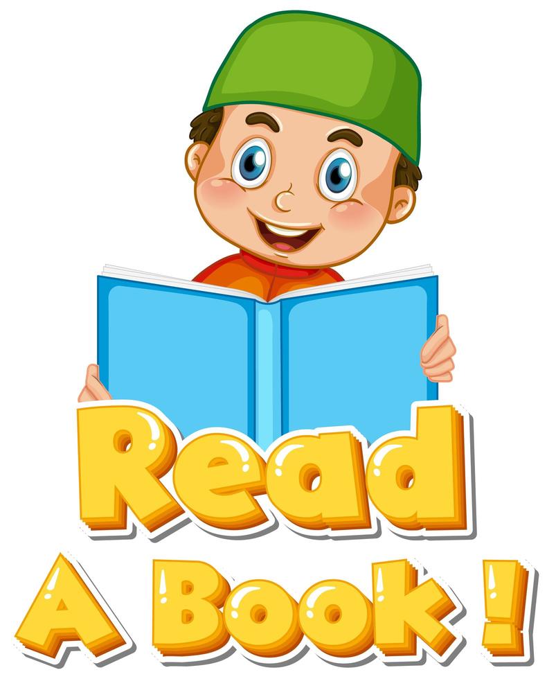 Phrase read a book with kid reading vector