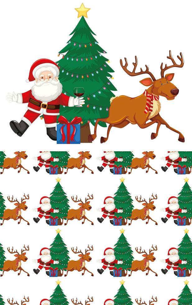 Seamless pattern with Christmas theme vector