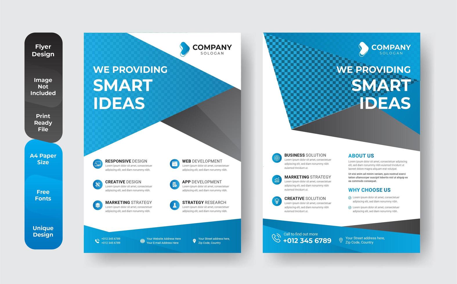 Creative Corporate and Business Flyer Brochure Template Set vector