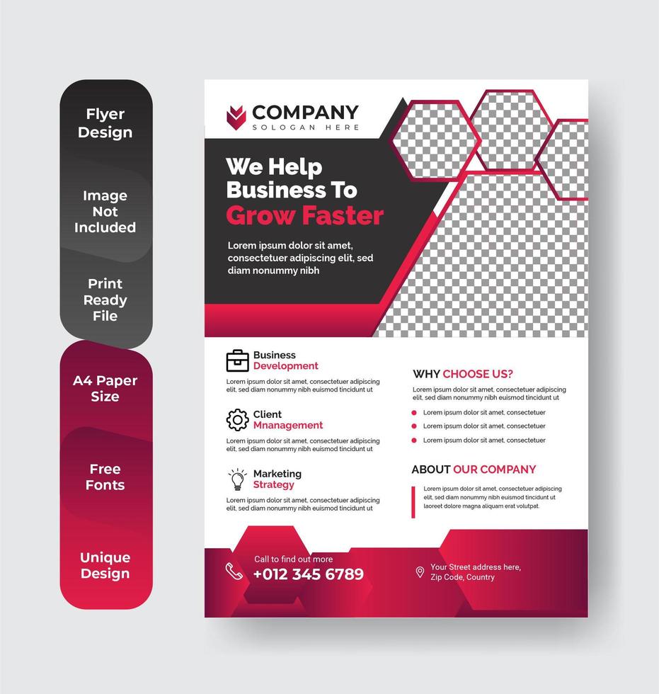 Red and black corporate business template  vector