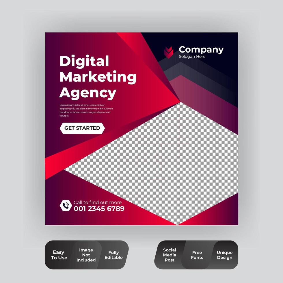 Modern Digital Marketing Social Media Banner Template  vector