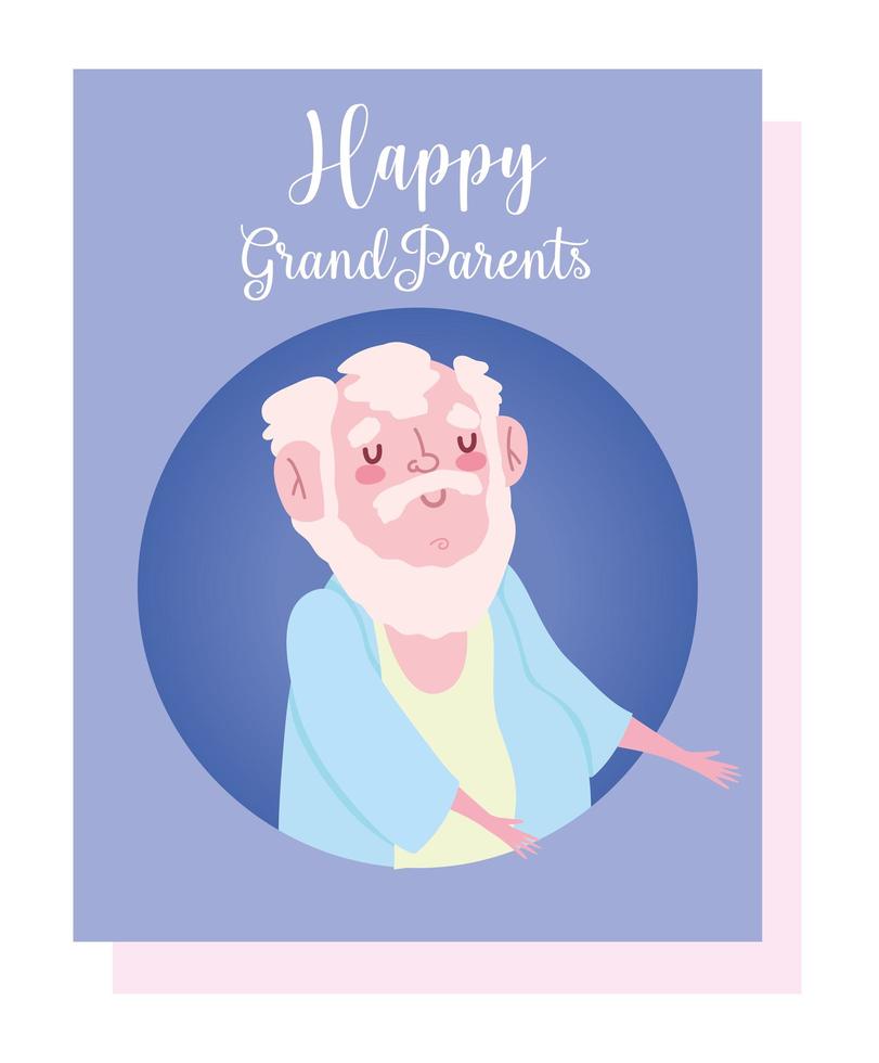 tarjeta de abuelo anciano vector