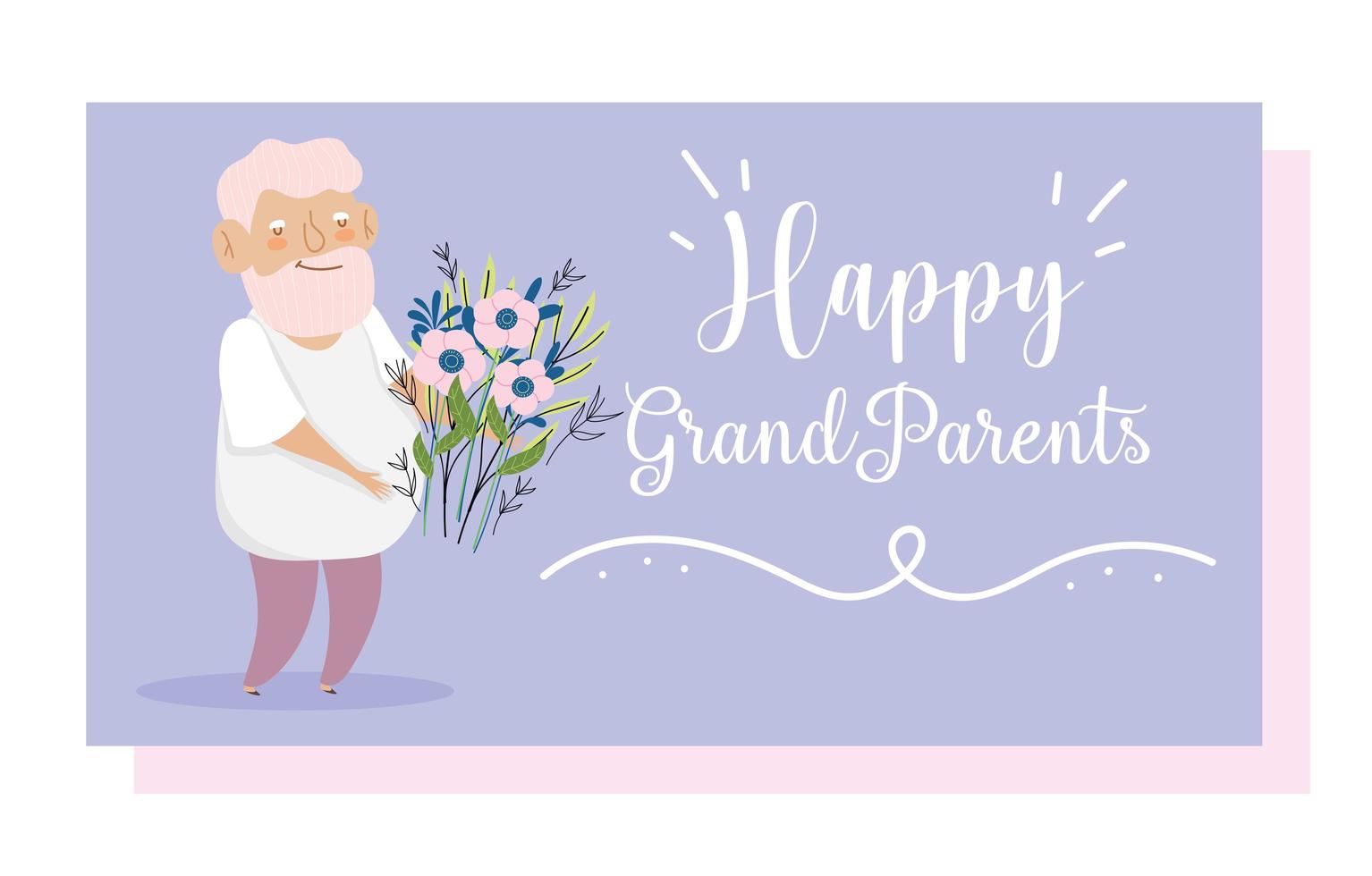 Happy grandparents day vector