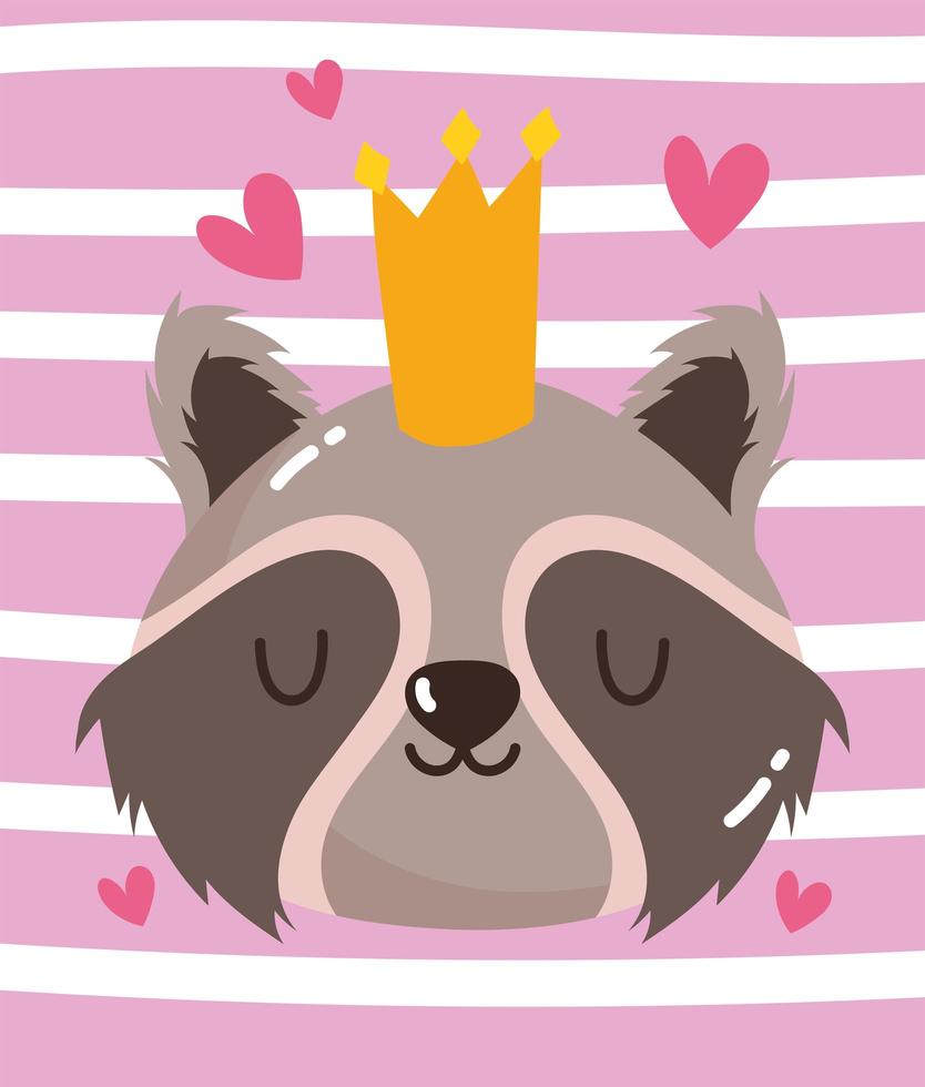 Raccoon with crown vector