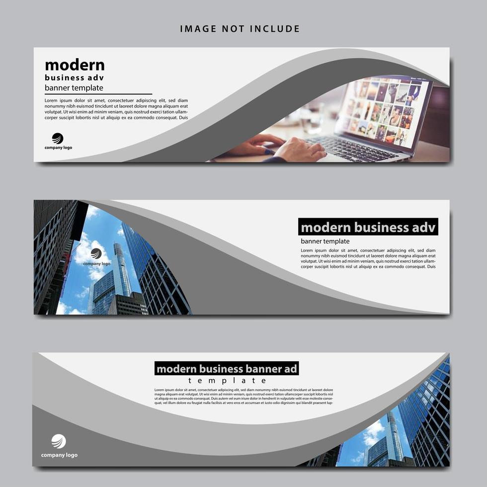 Web banner template set for business  vector