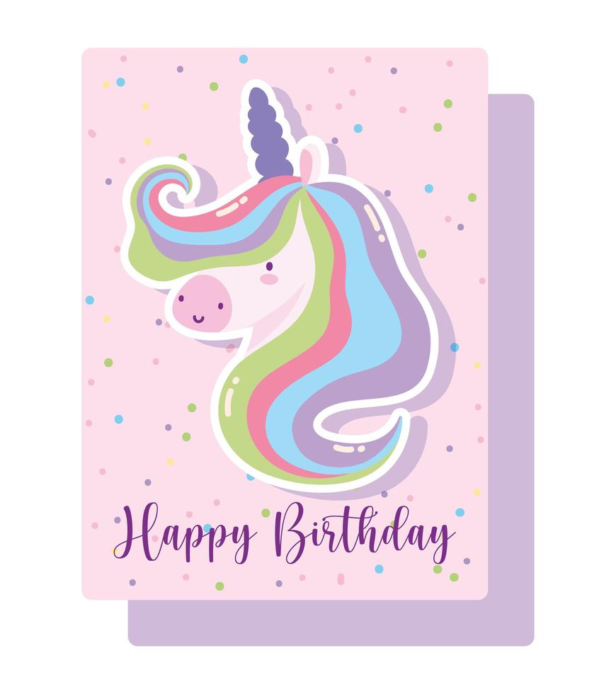 feliz cumpleaños con tarjeta arcoiris vector