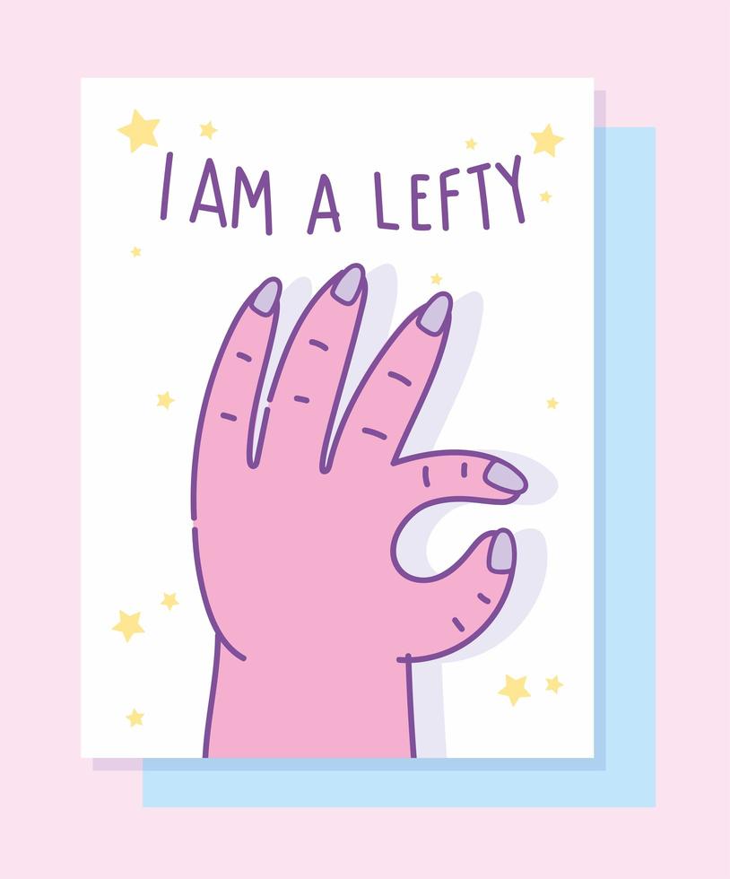 Left handers day celebration card vector