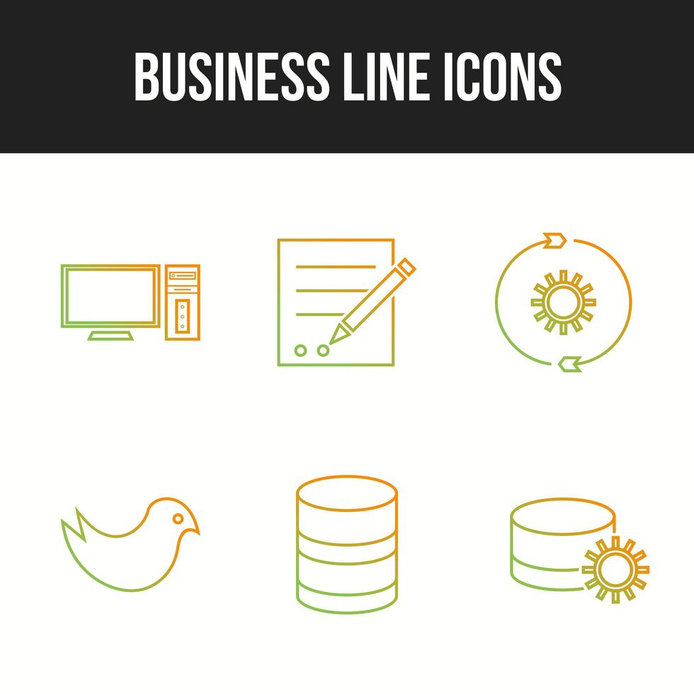 Business line icons vector