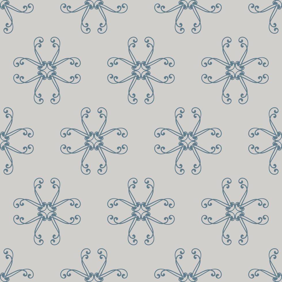 patrón ornamental gris y azul de estilo único vector