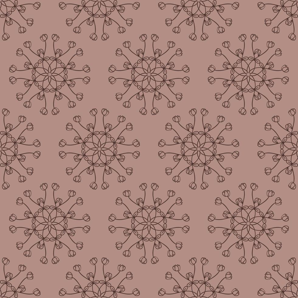 patrón ornamental marrón de estilo único vector