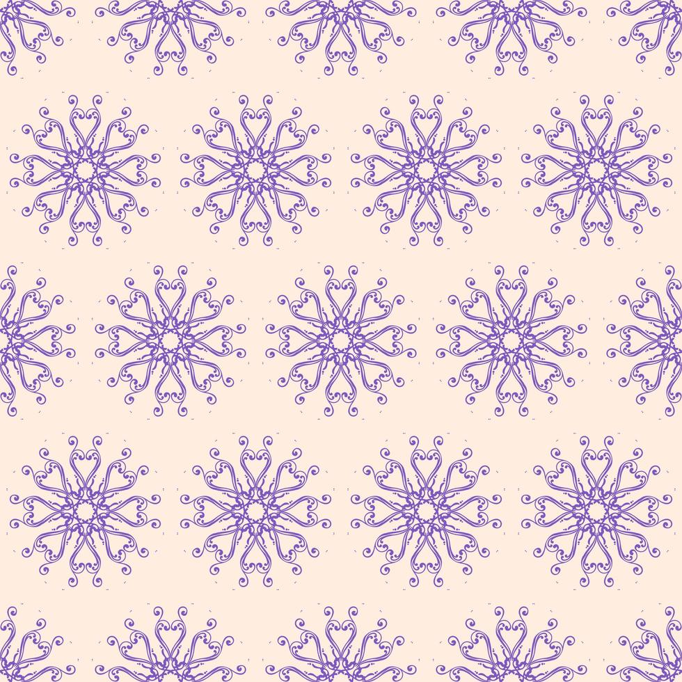 patrón ornamental púrpura y beige de estilo único vector