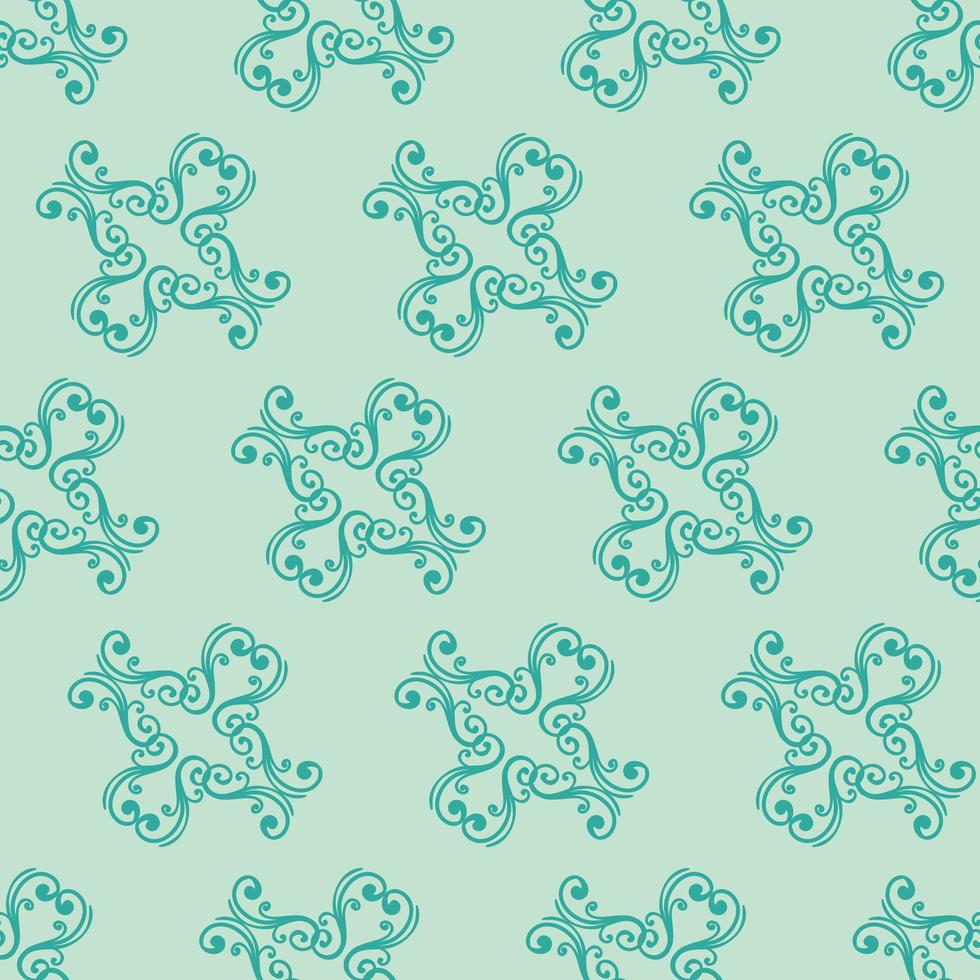 patrón ornamental verde de estilo único vector