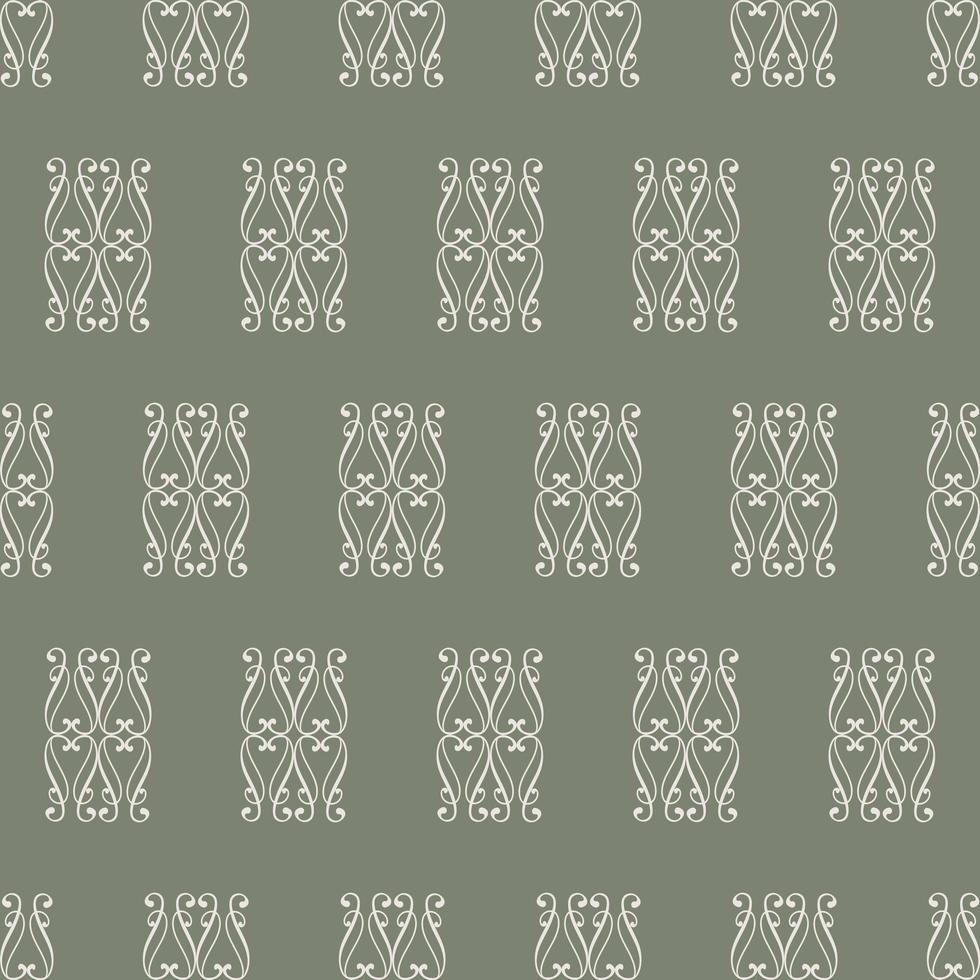 patrón ornamental verde y blanco de estilo único vector