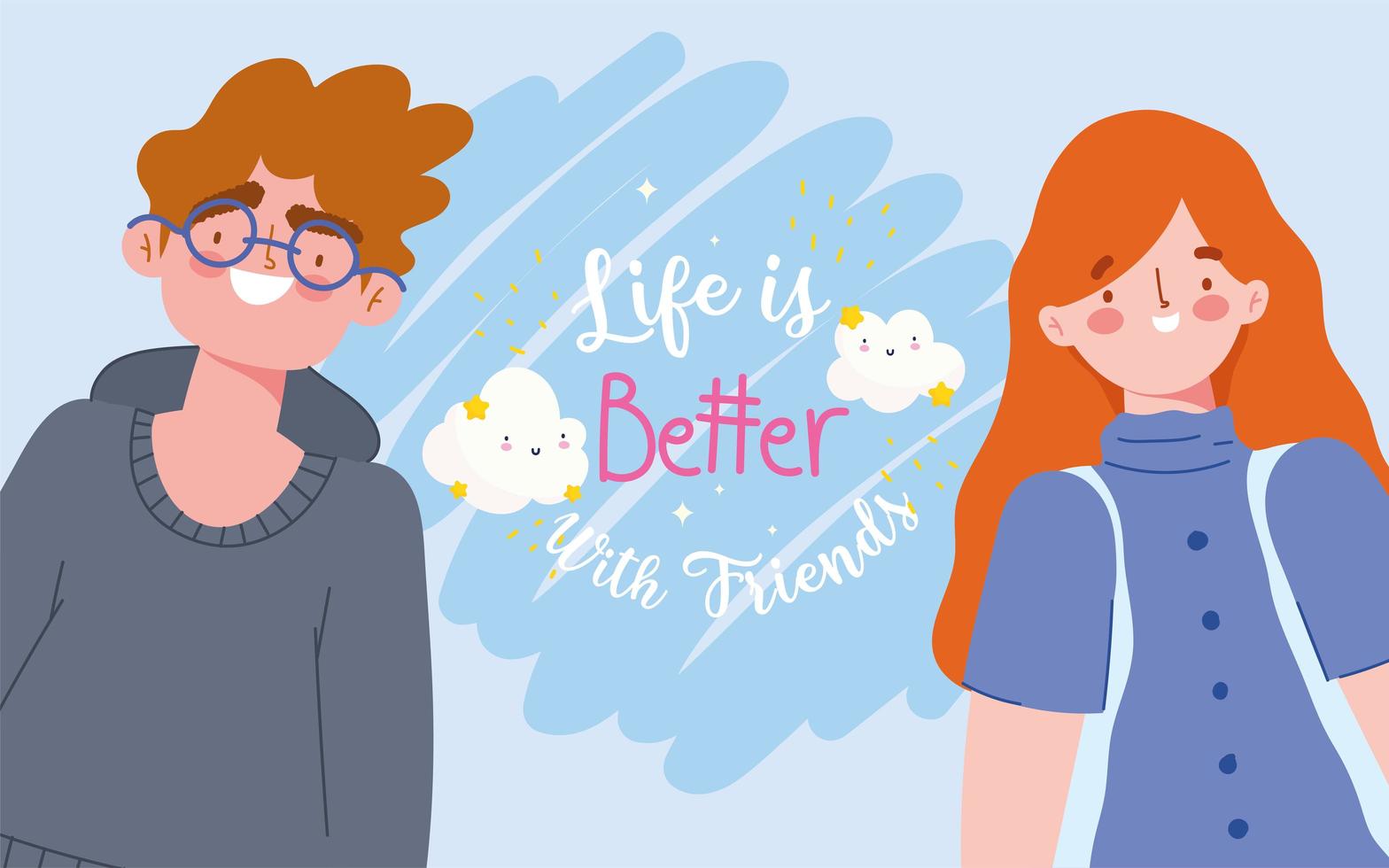 Young people celebrating Friendship Day vector