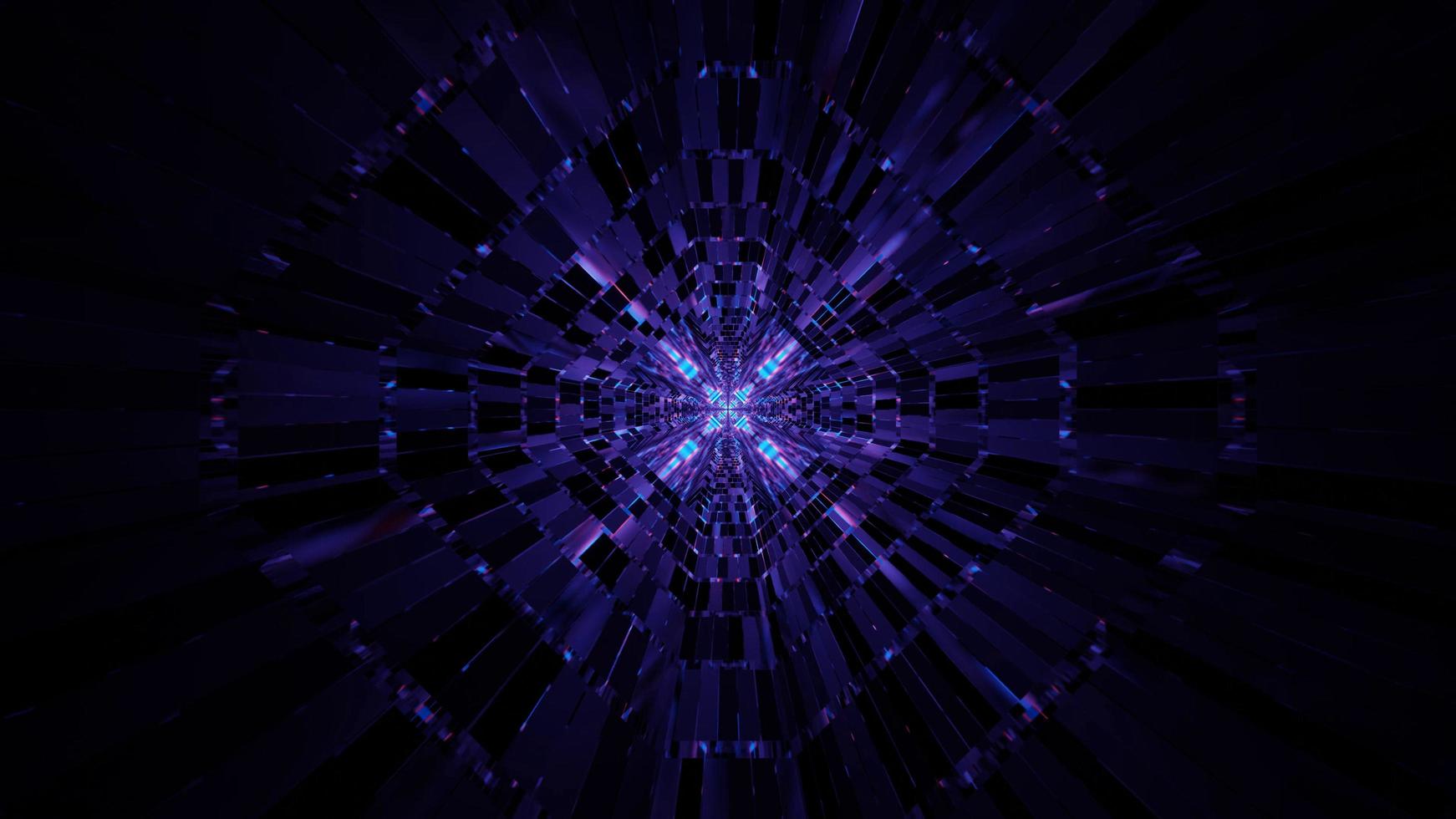 Endless purple 3D illustration background tunnel photo